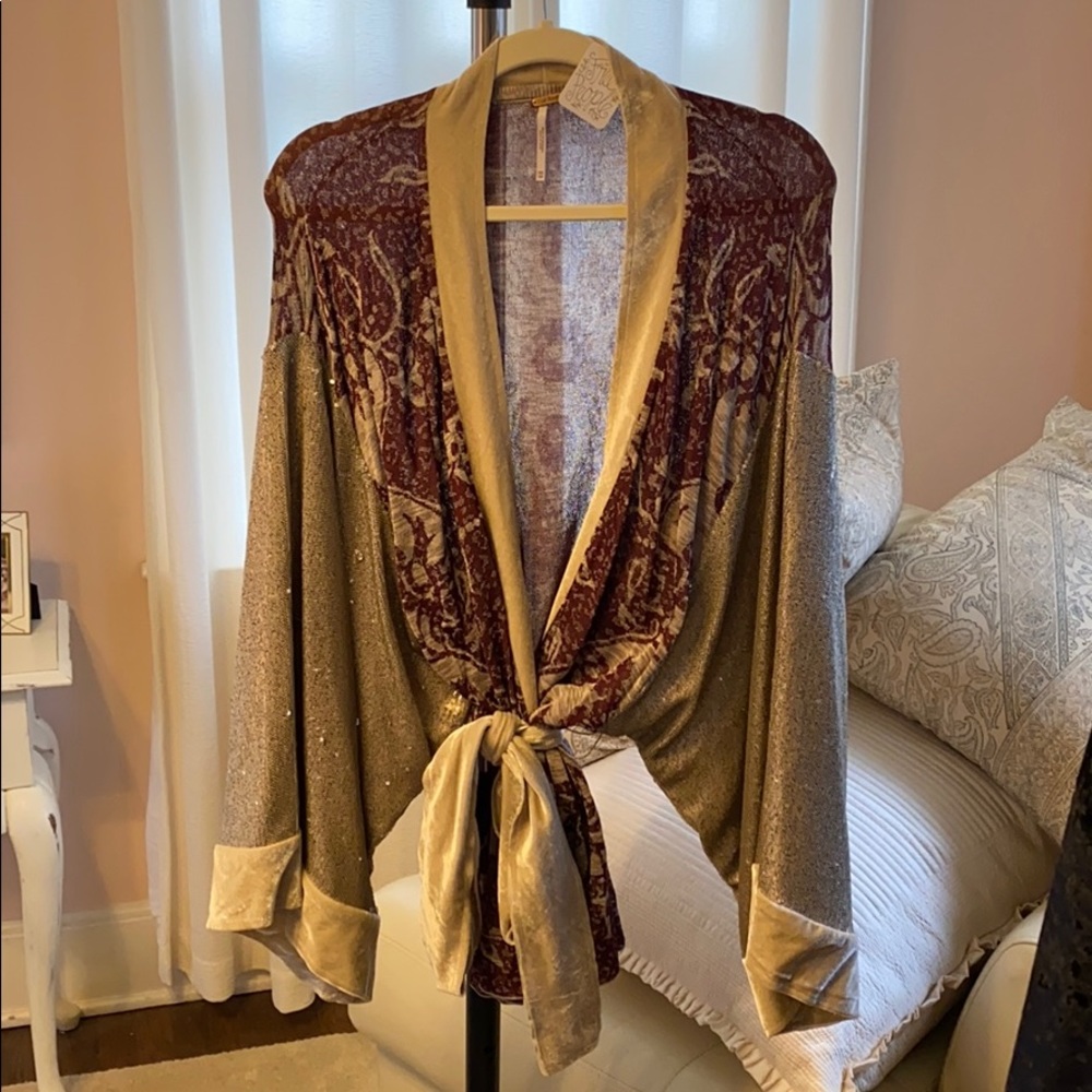 Free People Velvet and Sequin Robe